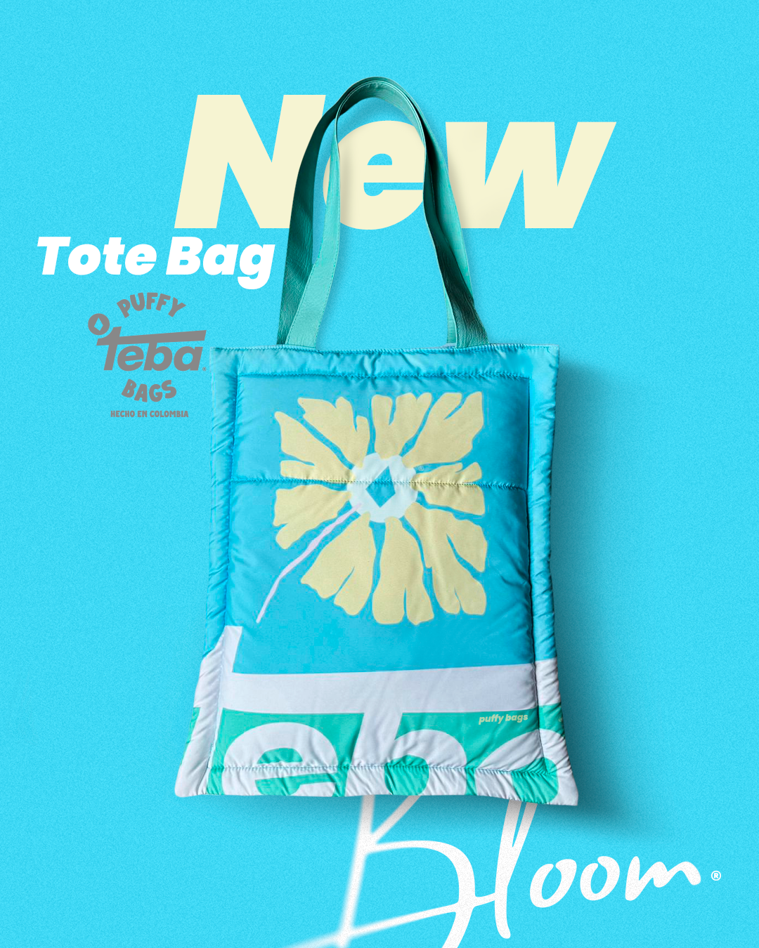 Tote bag bloom azul