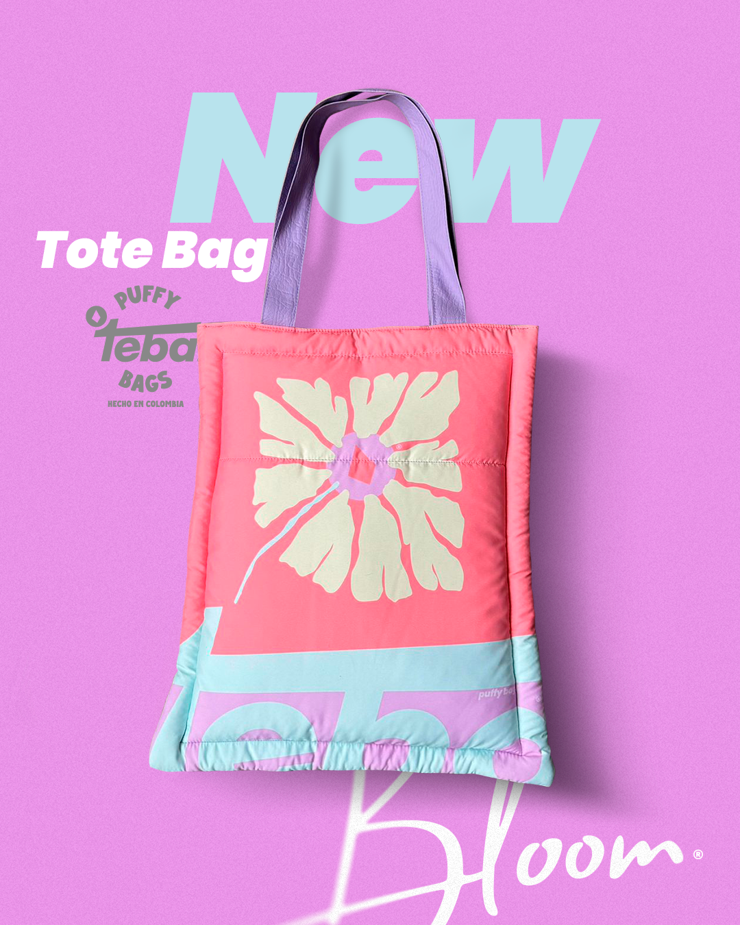 Tote bag bloom rosada